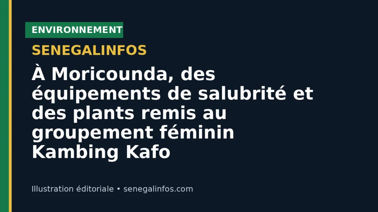 À Moricounda, des équipements de salubrité et des plants remis au groupement féminin Kambing Kafo