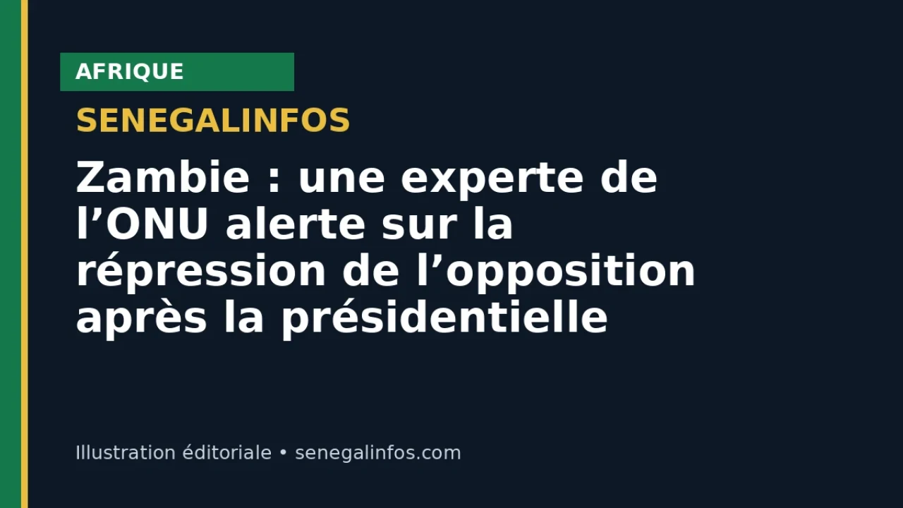 Zambie : une experte de l’ONU alerte sur la répression de l’opposition après la présidentielle