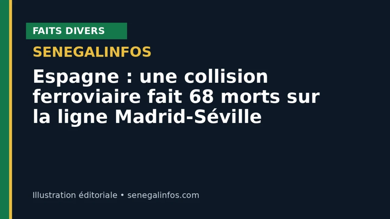 Espagne : une collision ferroviaire fait 68 morts sur la ligne Madrid-Séville