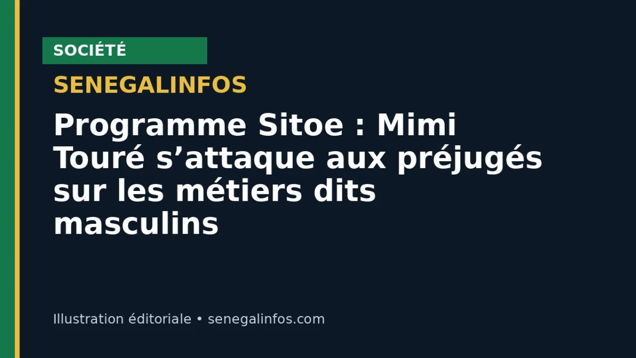 برنامج Sitoe: ميمي توري تتصدى للأحكام المسبقة بشأن المهن التي توصف بالرجالية
