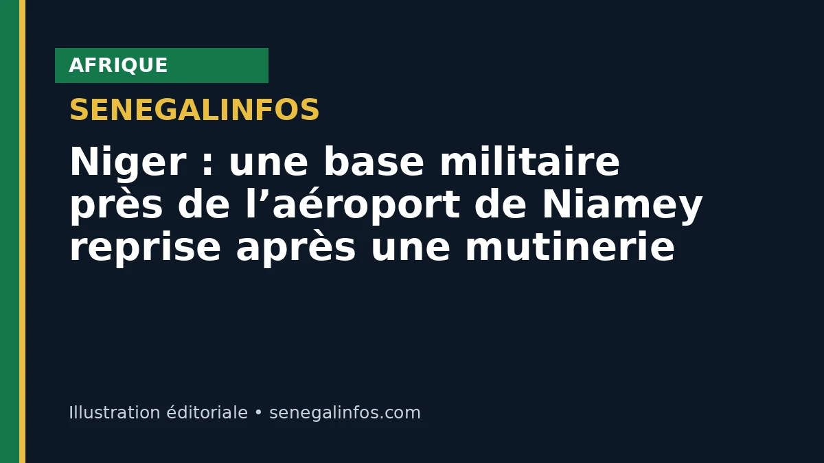 Niger : une base militaire près de l’aéroport de Niamey reprise après une mutinerie