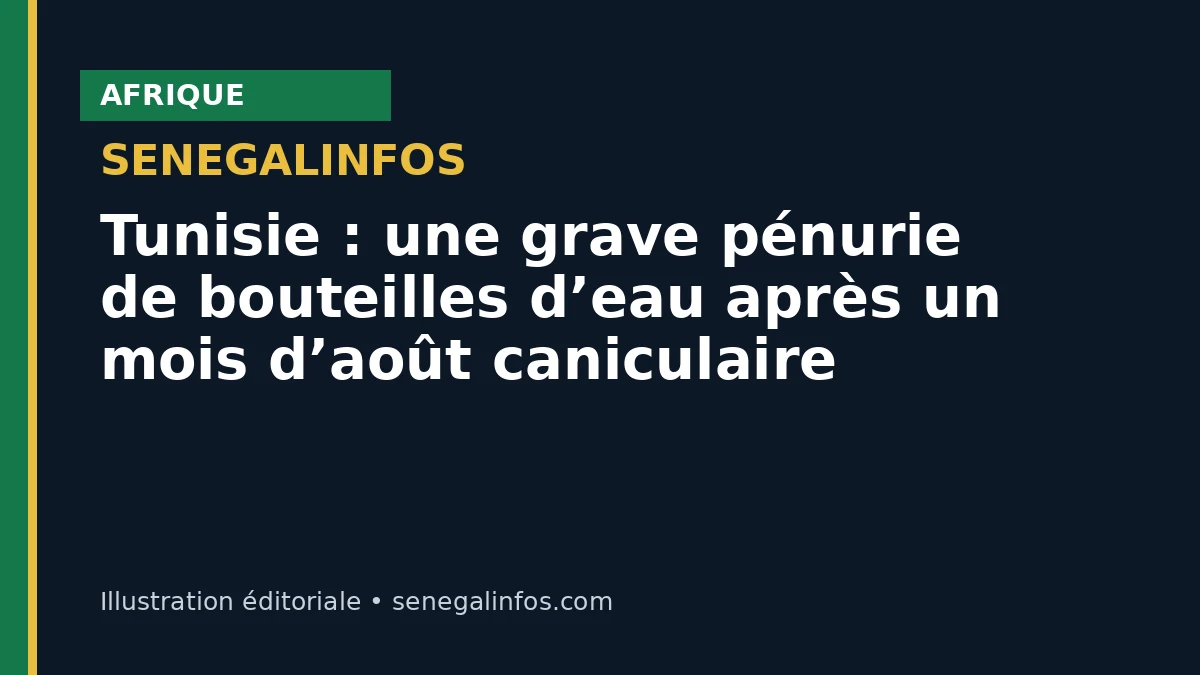Tunisie : une grave pénurie de bouteilles d’eau après un mois d’août caniculaire