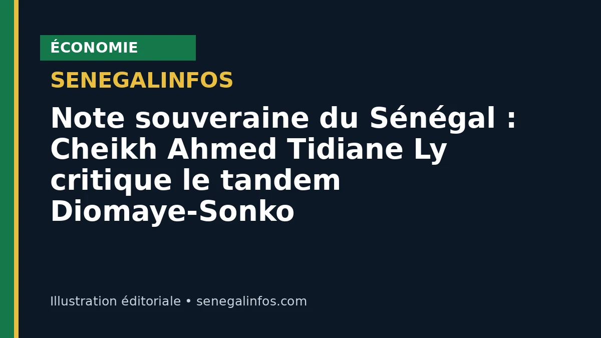 Note souveraine du Sénégal : Cheikh Ahmed Tidiane Ly critique le tandem Diomaye-Sonko
