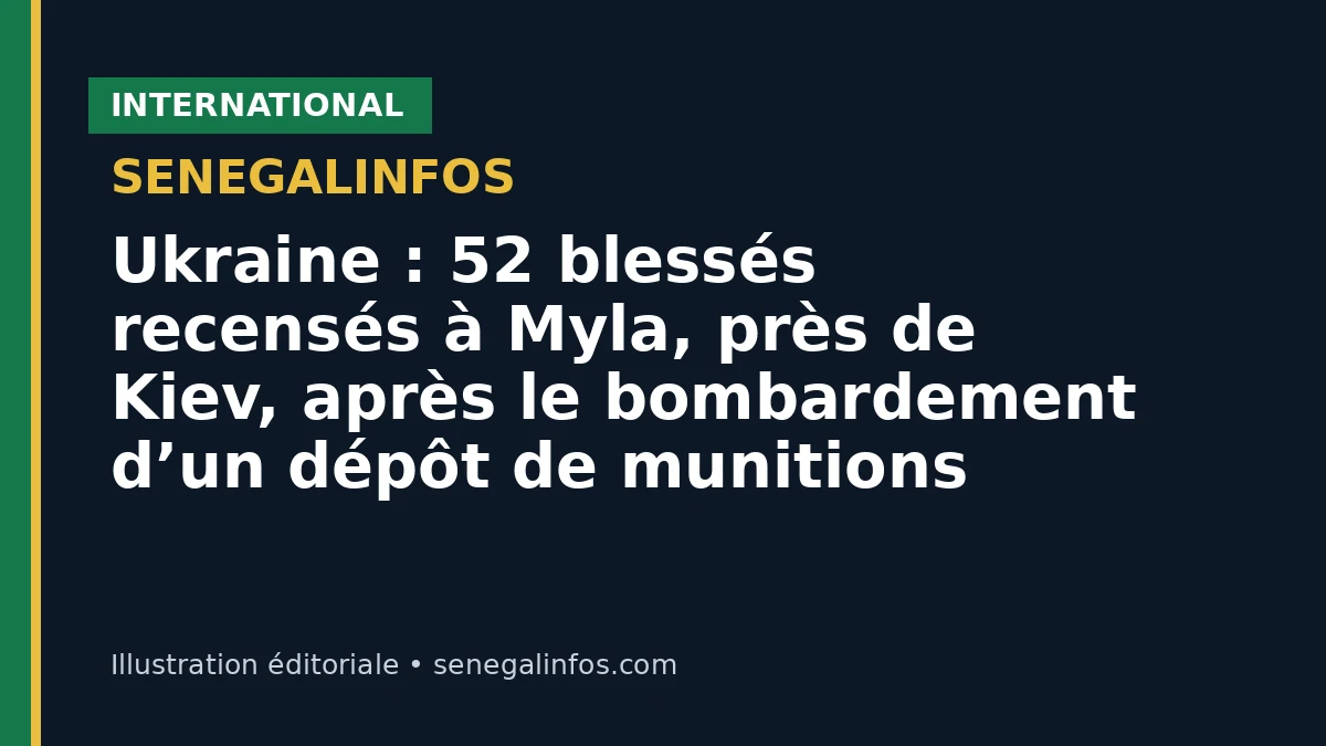 Ukraine : 52 blessés recensés à Myla, près de Kiev, après le bombardement d’un dépôt de munitions